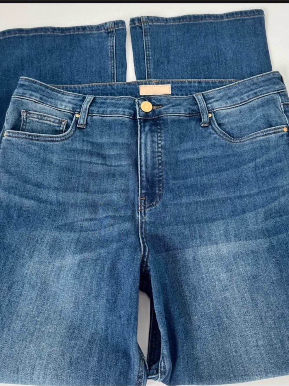 Kut from the Kloth Kelsey Fab Ab High Rise - Ankle Flare Medium Blue Jeans